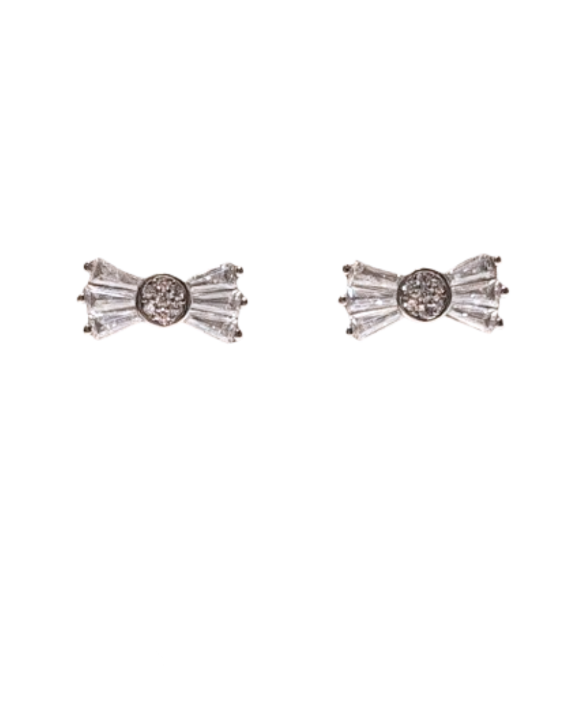 Giade orecchini Fiocco Argento 925 cristalli bianchi