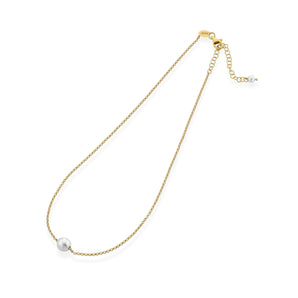 Collana in argento giallo con perla coltivata d'acqua dolce