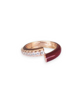 Labrioro anello Like rosa con zirconi e smalto  rosso