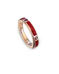 Labrioro anello Urban rosa con zirconi  e smalto rosso