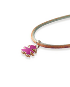 Le Bebè collana i classici sagoma bimba in oro rosa 9Kt e smalto viola