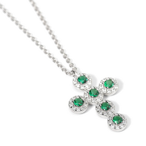 MABINA COLLANA CROCE VERDE
