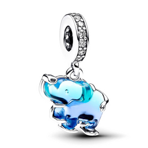 Pandora charm pendente Elefante Vetro Murano blu  793339C01