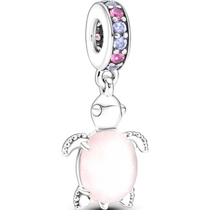 Pandora charm Tartaruga Marina Vetro di Murano rosa 798939C02