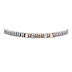 BRACCIALE UOMO IN ACCIAIO EMATITE SILVER E ROSE GOLD