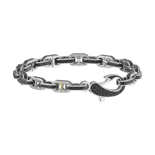 Bracciale uomo Cesare Paciotti in argento 925 con Spinelli Neri