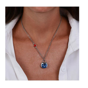 Collana in Metallo con borsa blu Capri