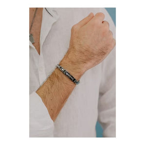 Bracciale in Acciaio lucido e Diamanti bianchi