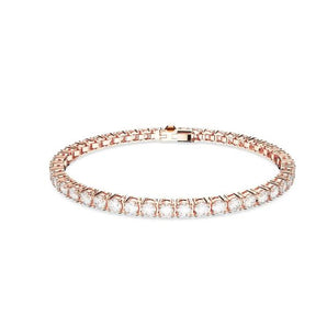 Swarovski Braccialetto Matrix Tennis Taglio tondo Bianco Plac. Oro Rosa