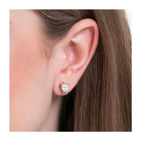 ORECCHINI DONNA IN ACCIAIO E IP GOLD CON CUORE CRISTALLO BIANCO