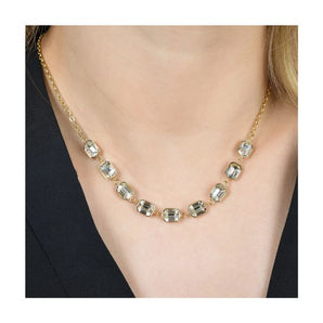 COLLANA DONNA IN ACCIAIO IP GOLD CON CRISTALLI BIANCHI