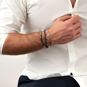 Bracciale Tennis in Argento con zirconi blu