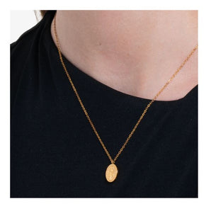 COLLANA DONNA IN ACCIAIO IP GOLD, MEDAGLIETTA CON MADONNINA