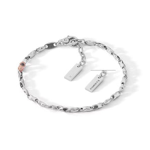 Bracciale in Argento lucido e rosè, Diamante e Spinelli neri