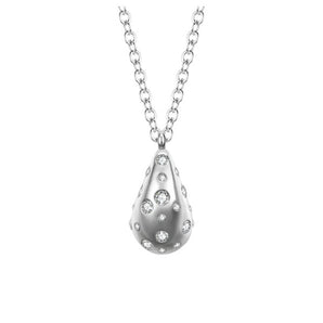 COLLANA DONNA GOCCIA IN ACCIAIO CON CRISTALLI BIANCH