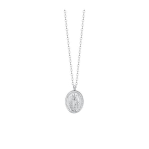 COLLANA DONNA IN ACCIAIO, MEDAGLIETTA CON MADONNINA MIRACOLOSA