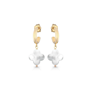 Orecchini Lelune Glamour - Sidney Pendenti in Argento 925% Dorato con Madreperla Australiana