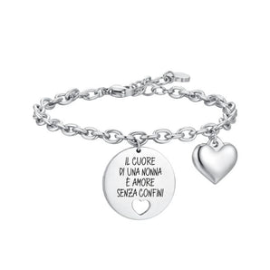 BRACCIALE DONNA IN ACCIAIO IL CUORE DI UNA NONNA