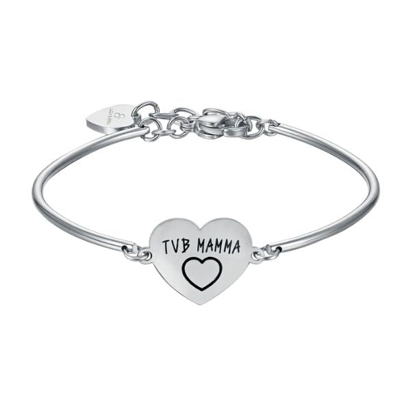 BRACCIALE DONNA IN ACCIAIO CON SCRITTA TVB MAMMA