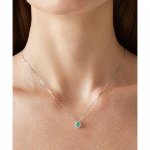 Eternal collana Elli's  in oro bianco 18KT con smeraldo e diamanti