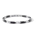 Bracciale Comete in acciaio maglie alternate nere Cod UBR 1230