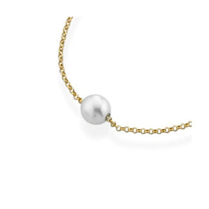 Collana in argento giallo con perla coltivata d'acqua dolce