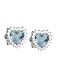 Orecchini Elli's cuore in oro bianco con acquamarine e diamanti