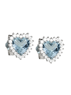 Orecchini Elli's cuore in oro bianco con acquamarine e diamanti