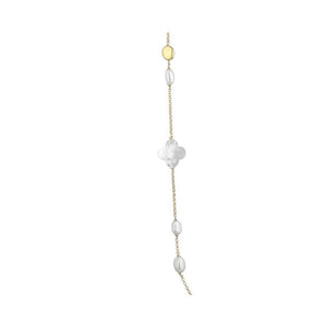 Collana in argento giallo con perle coltivate d'acqua dolce e madreperla australiana