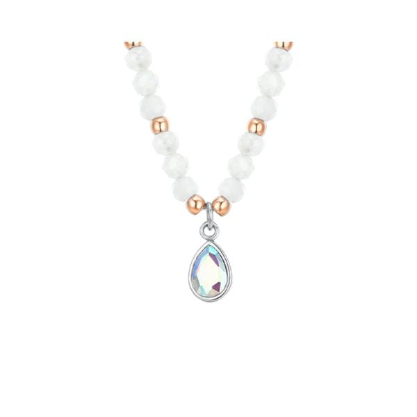 COLLANA DONNA IN ACCIAIO AGATA BIANCA