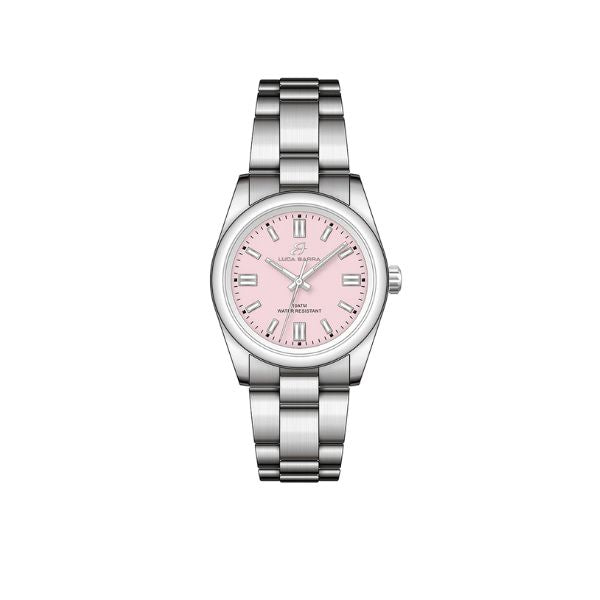 OROLOGIO DONNA IN ACCIAIO CON QUADRANTE ROSA