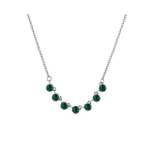 COLLANA DONNA IN ACCIAIO CRISTALLI VERDE