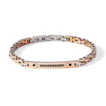 Bracciale Acciaio nero, pvd rosè, e zirconi neri