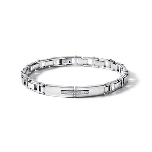Bracciale in Acciaio lucido e Diamanti bianchi