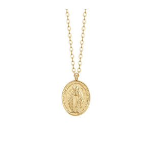 COLLANA DONNA IN ACCIAIO IP GOLD, MEDAGLIETTA CON MADONNINA
