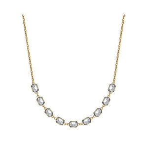 COLLANA DONNA IN ACCIAIO IP GOLD CON CRISTALLI BIANCHI