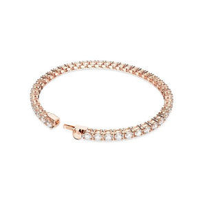 Swarovski Braccialetto Matrix Tennis Taglio tondo Bianco Plac. Oro Rosa