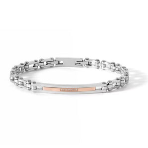 Bracciale in Acciaio Pvd rosè e Zirconi
