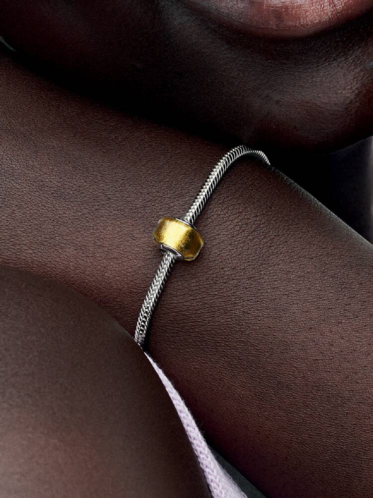 Charm Mini Vetro di Murano Foglia d’Oro