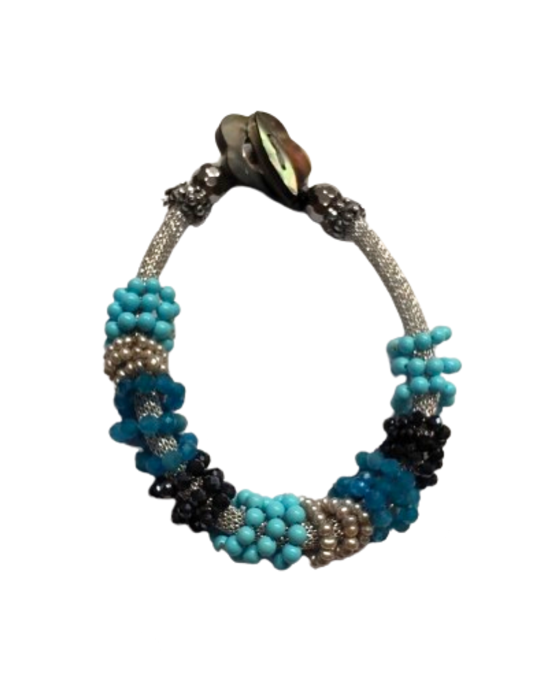 Rajola bracciale cherie rigido con Apatite Perle Spinello