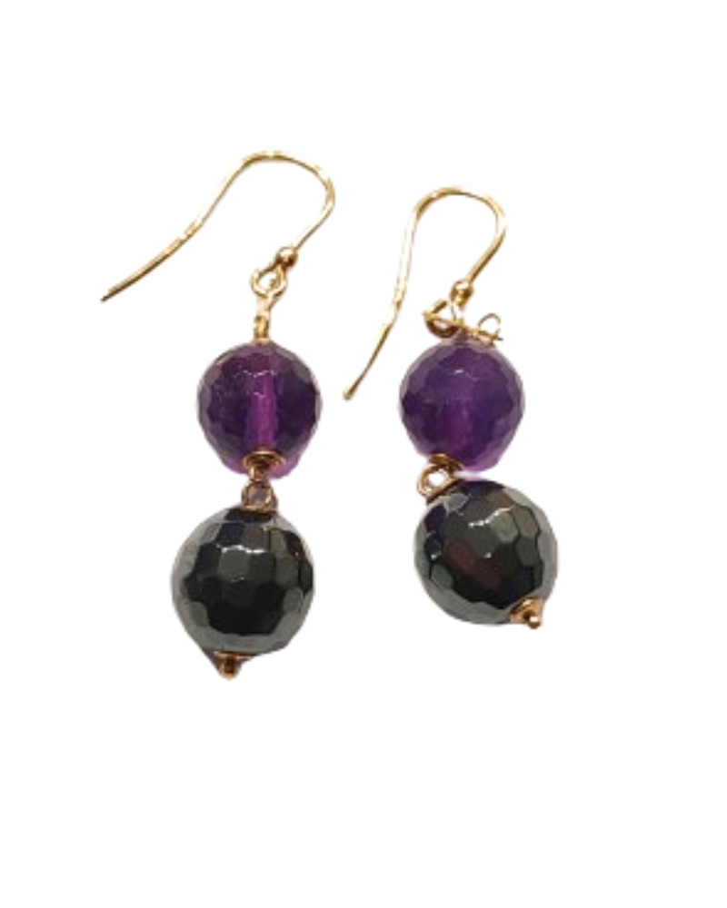 Rajola orecchini lipari con ametista ed ematite