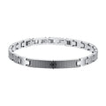 Luca Barra Bracciale Acciaio con Piastra e Rosa Dei Venti