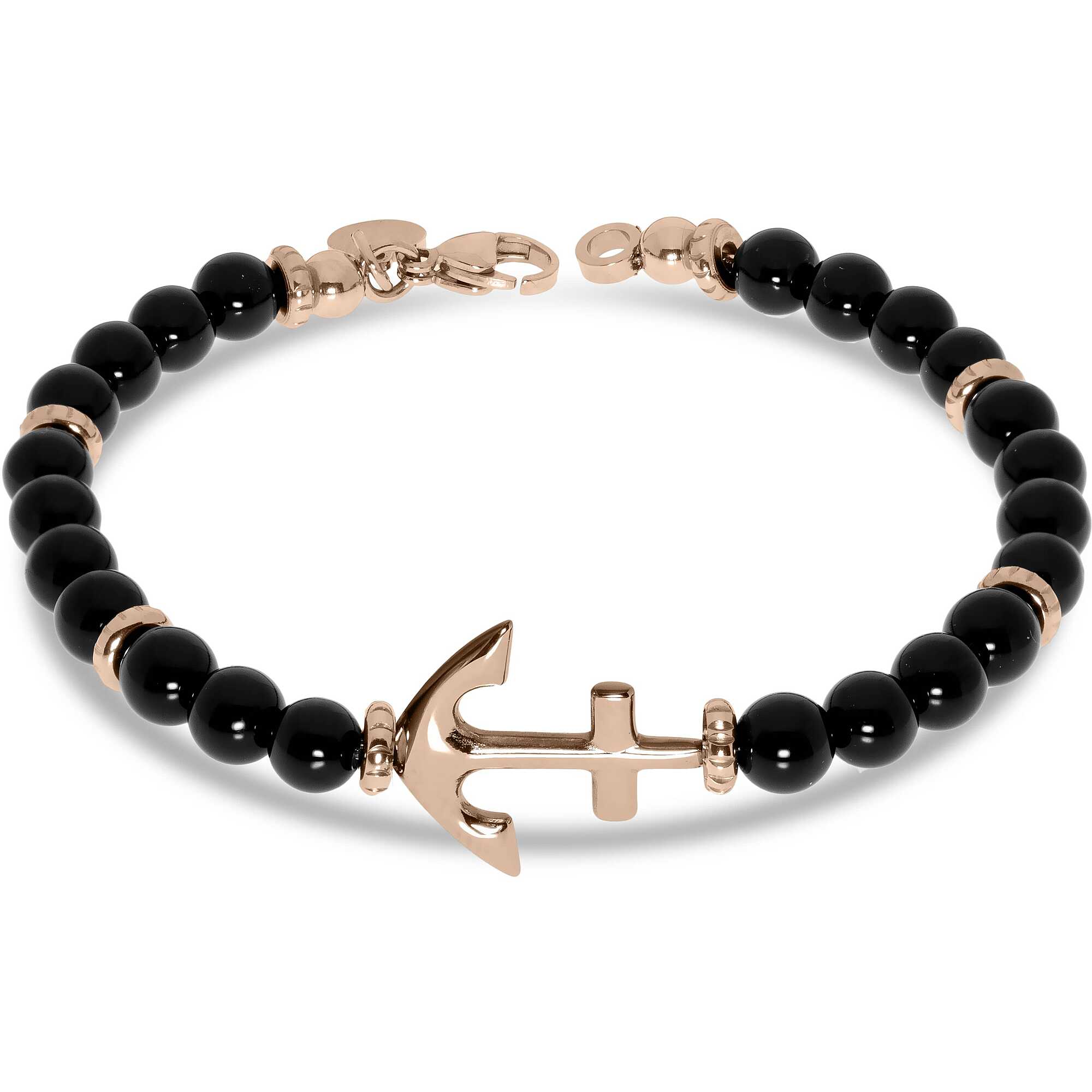 Bracciale Ancora e perle nere