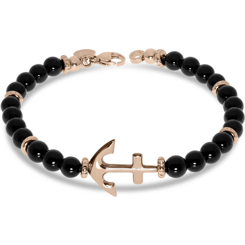 Bracciale Ancora e perle nere