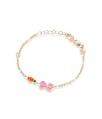 Bracciale Fortuna con coniglietto e carota in oro giallo /  Le Bebè