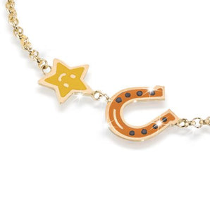 Bracciale Fortuna con ferro di cavallo e stella in oro giallo / Le bebè