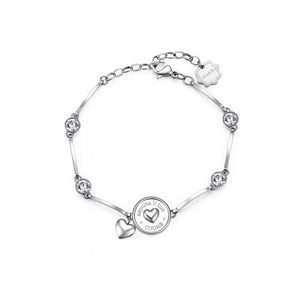 Bracciale CHAKRA acciaio, cuore e cristalli Brosway Donna