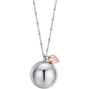 Collana Donna Chiama Angeli Luca Barra In Acciaio Con Charm A Cuore Rosato
