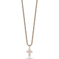 Collana acciaio croce e pietre