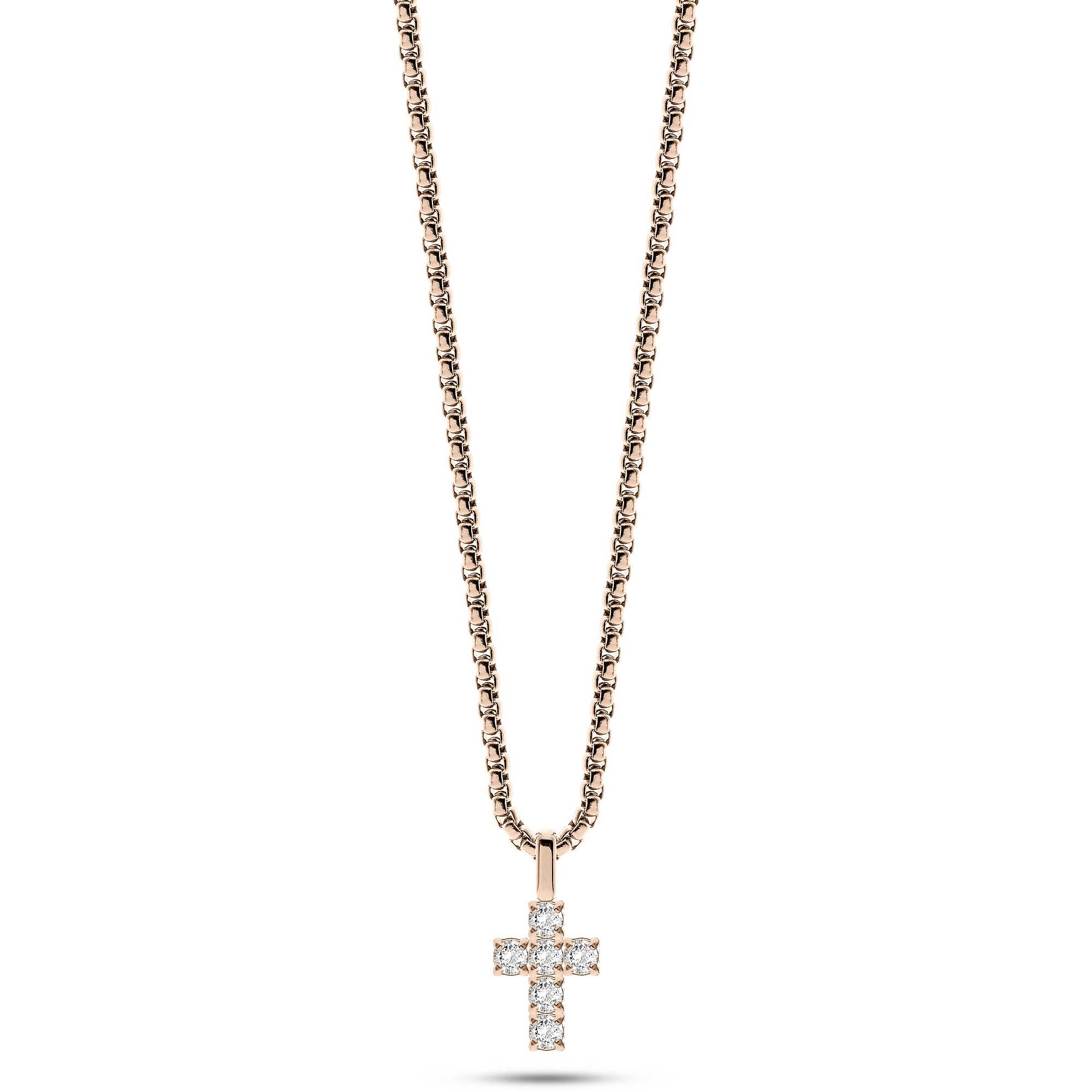 Collana acciaio croce e pietre